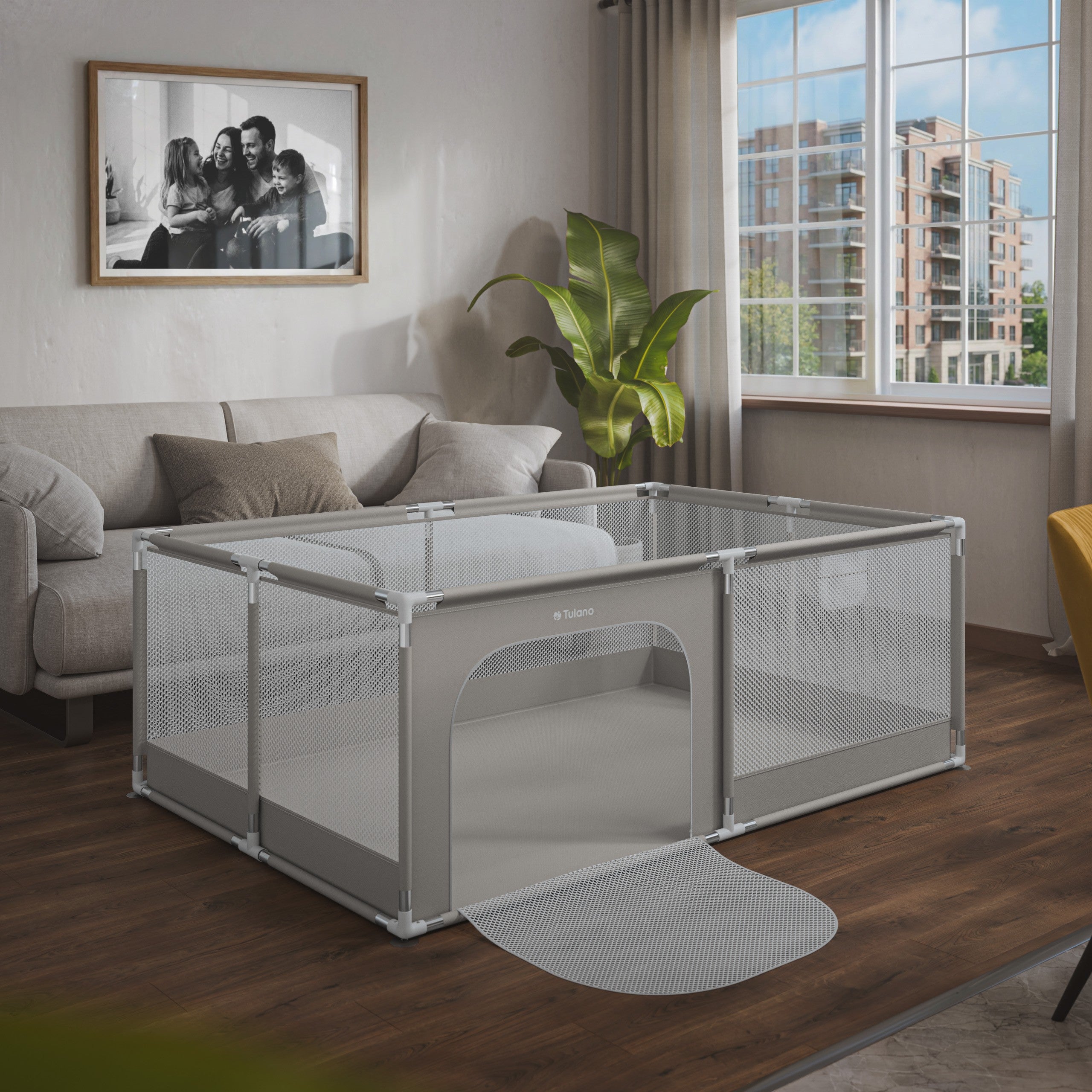 Dětská ohrádka Tulano Cozy 22 Grey - 180 cm